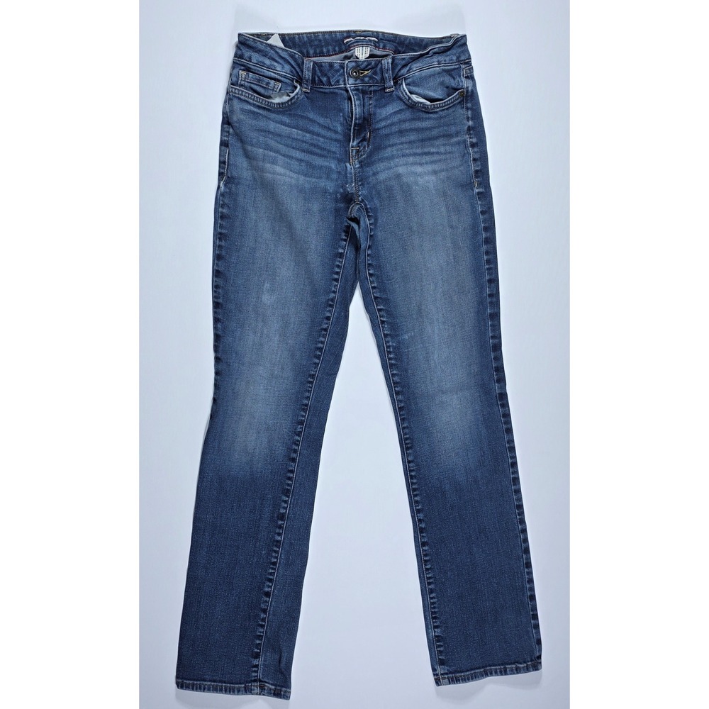 Tommy Hilfiger Curve Straight Jeans Womens 4 Medium Wash Blue Denim Stretch